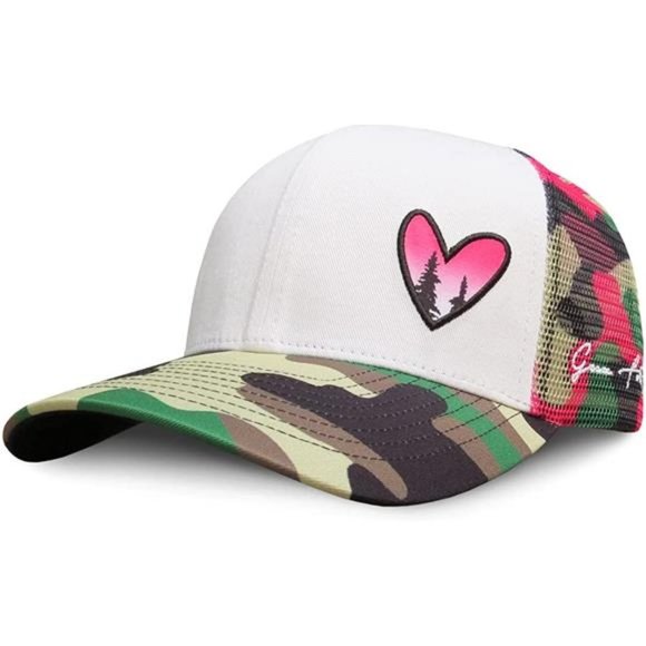 BEACH Trucker Hats for Women Pink Camo
